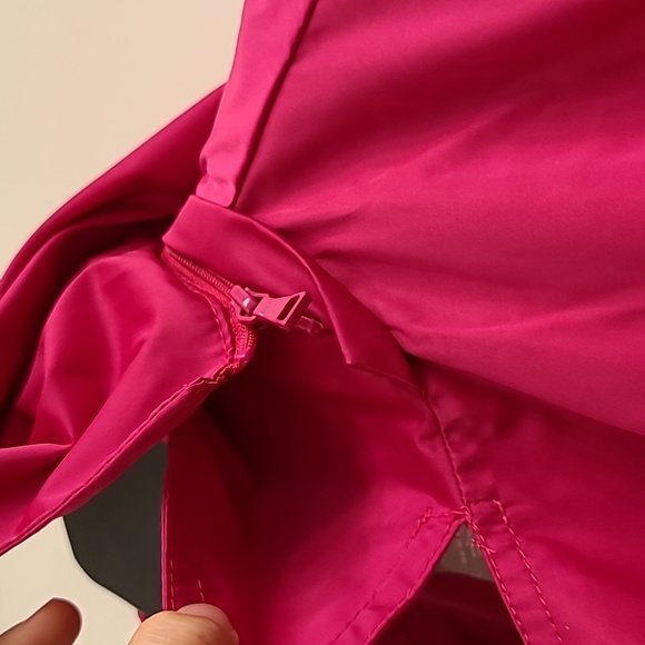 Chico's Women's Size 4/6 Pink Hooded Button Up Rain Trench Coat Jacket - Picture 8 of 8